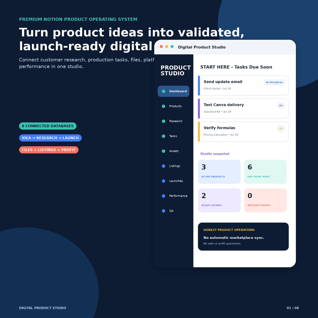 Digital Product Studio - Premium Notion Template