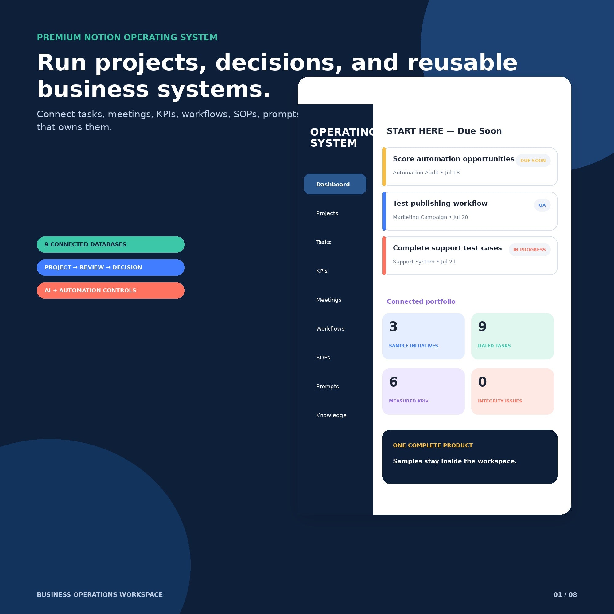 Business Operations Workspace - Premium Notion Template