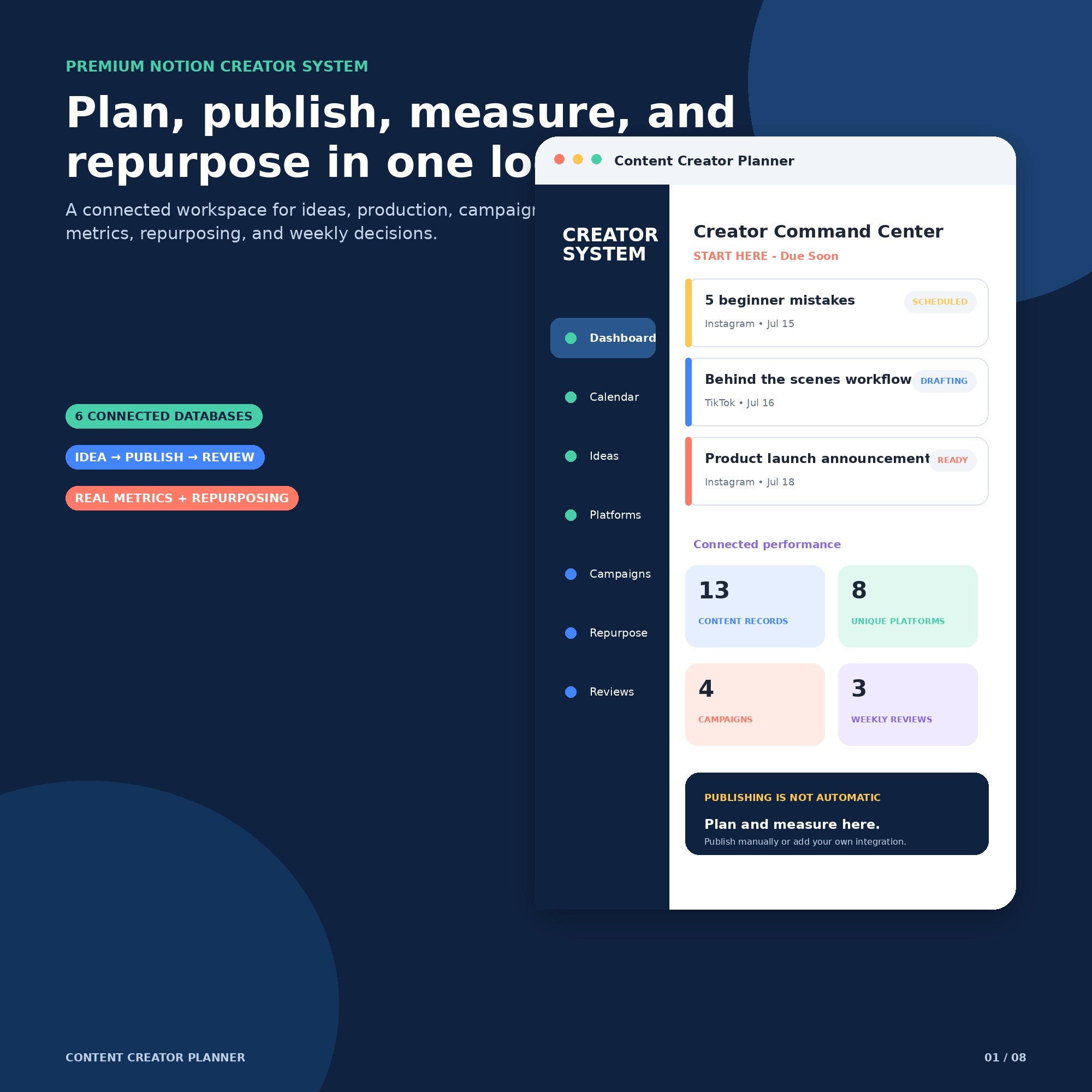 Content Creator Planner - Premium Notion Template