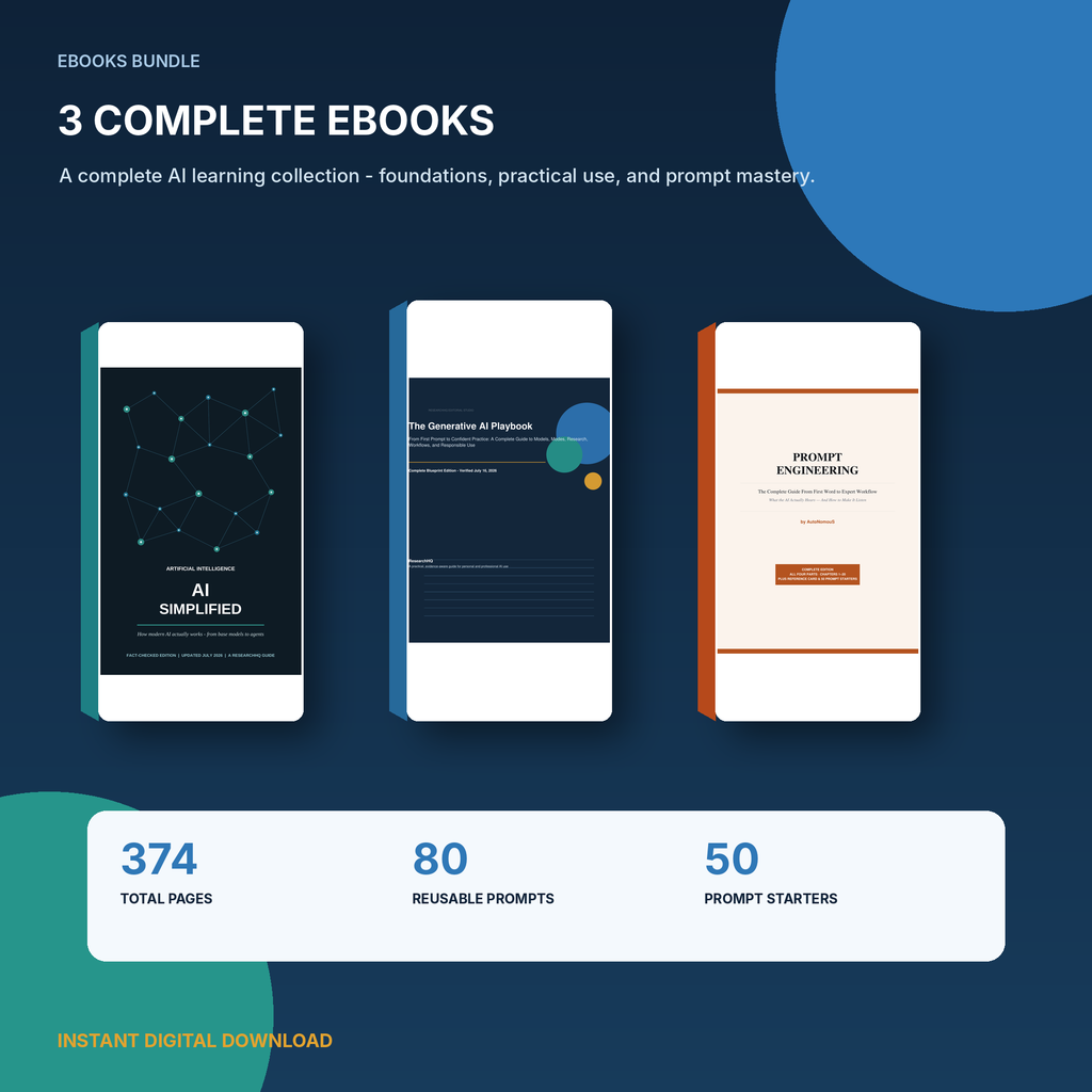 Complete AI Mastery Bundle - 3 Premium PDF eBooks