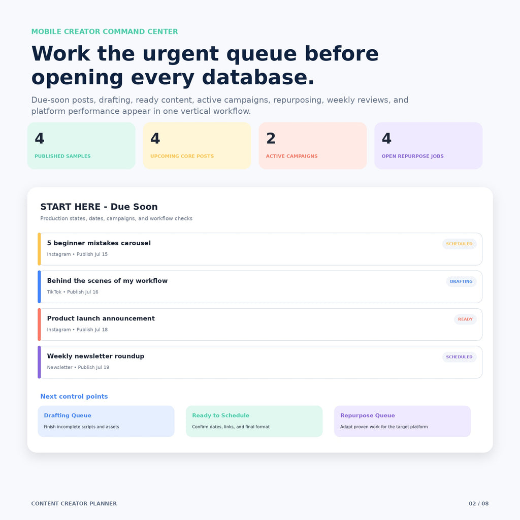 Content Creator Planner - Premium Notion Template