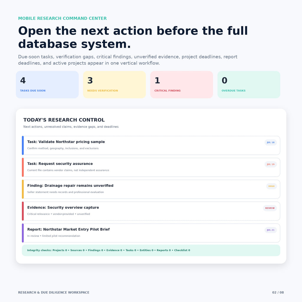 Research & Due Diligence Workspace - Premium Notion Template