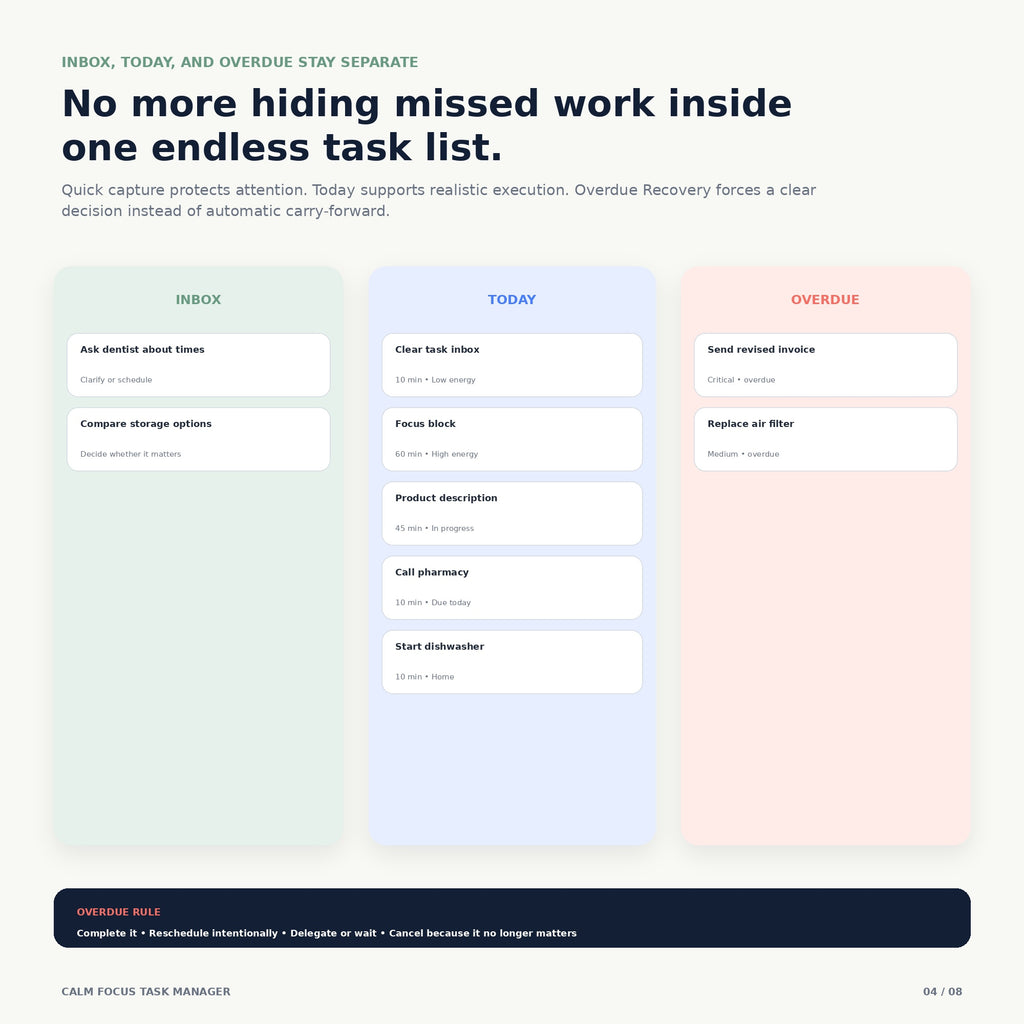 Calm Focus Task Manager - Premium Notion Template