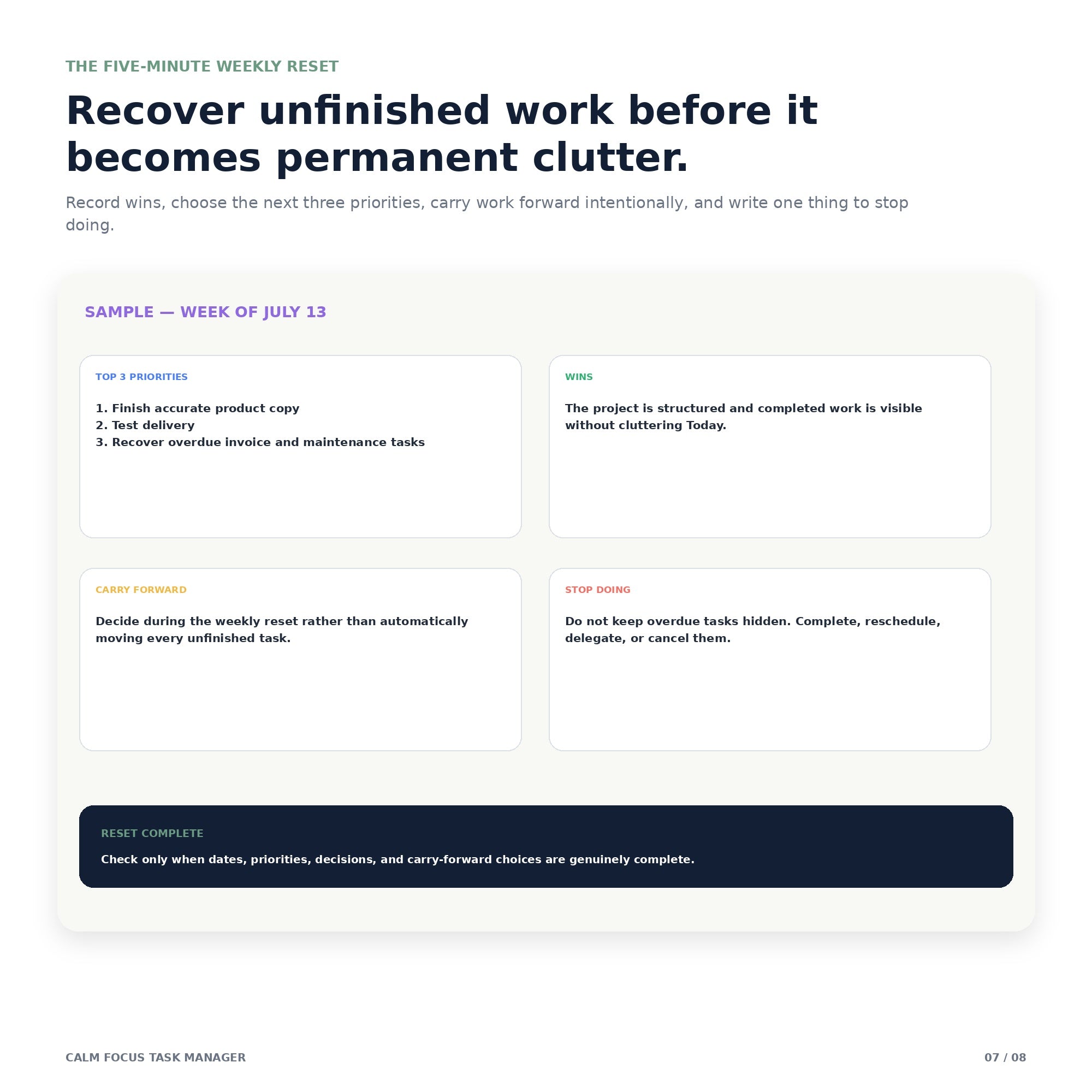 Calm Focus Task Manager - Premium Notion Template