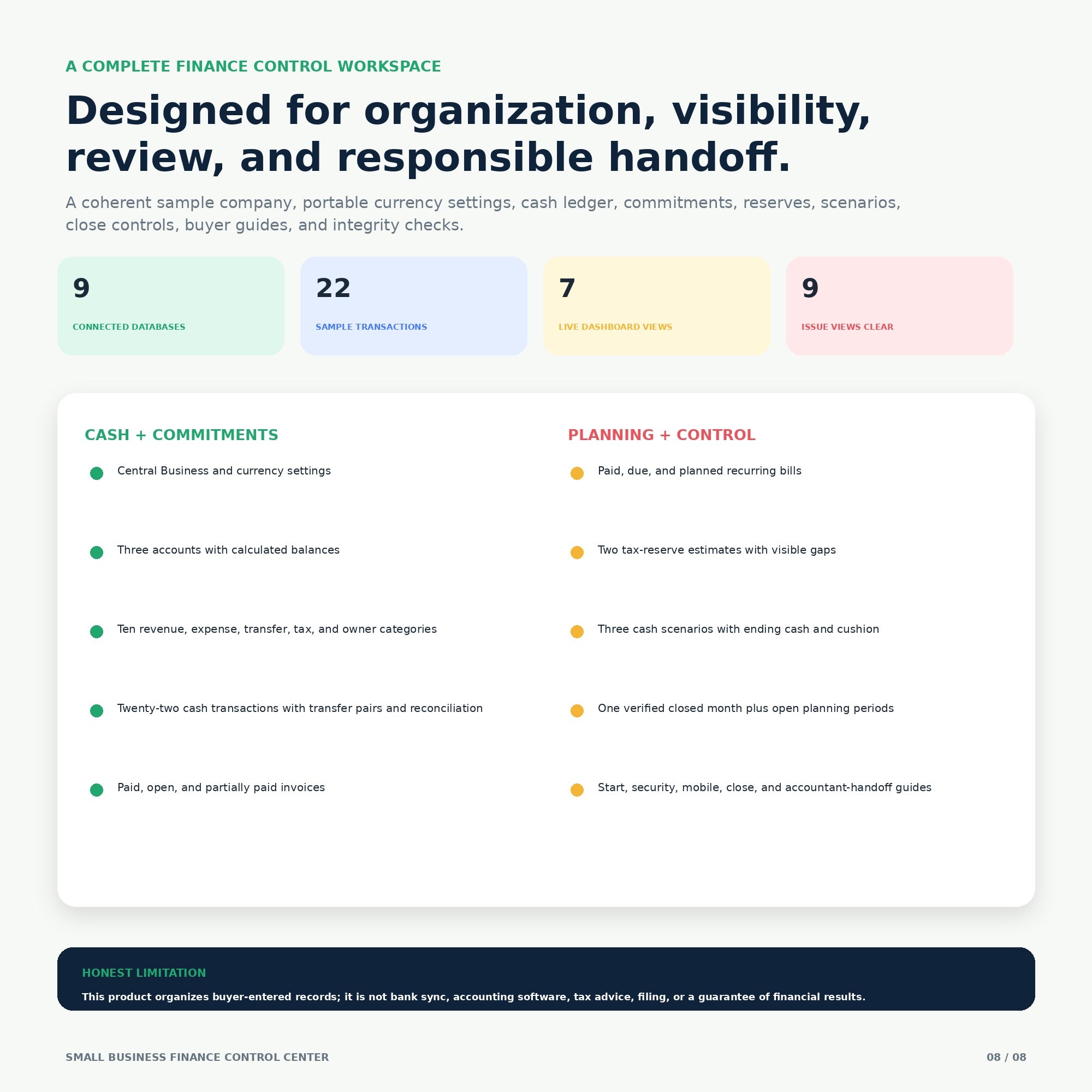 Small Business Finance & Cash Flow Control Center - Premium Notion Template