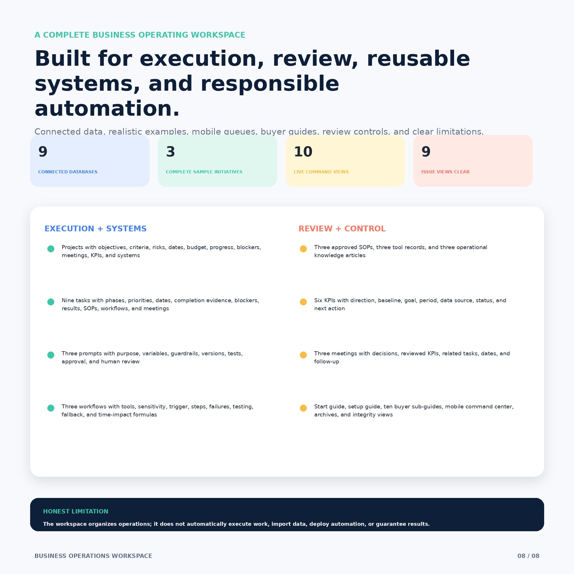Business Operations Workspace - Premium Notion Template